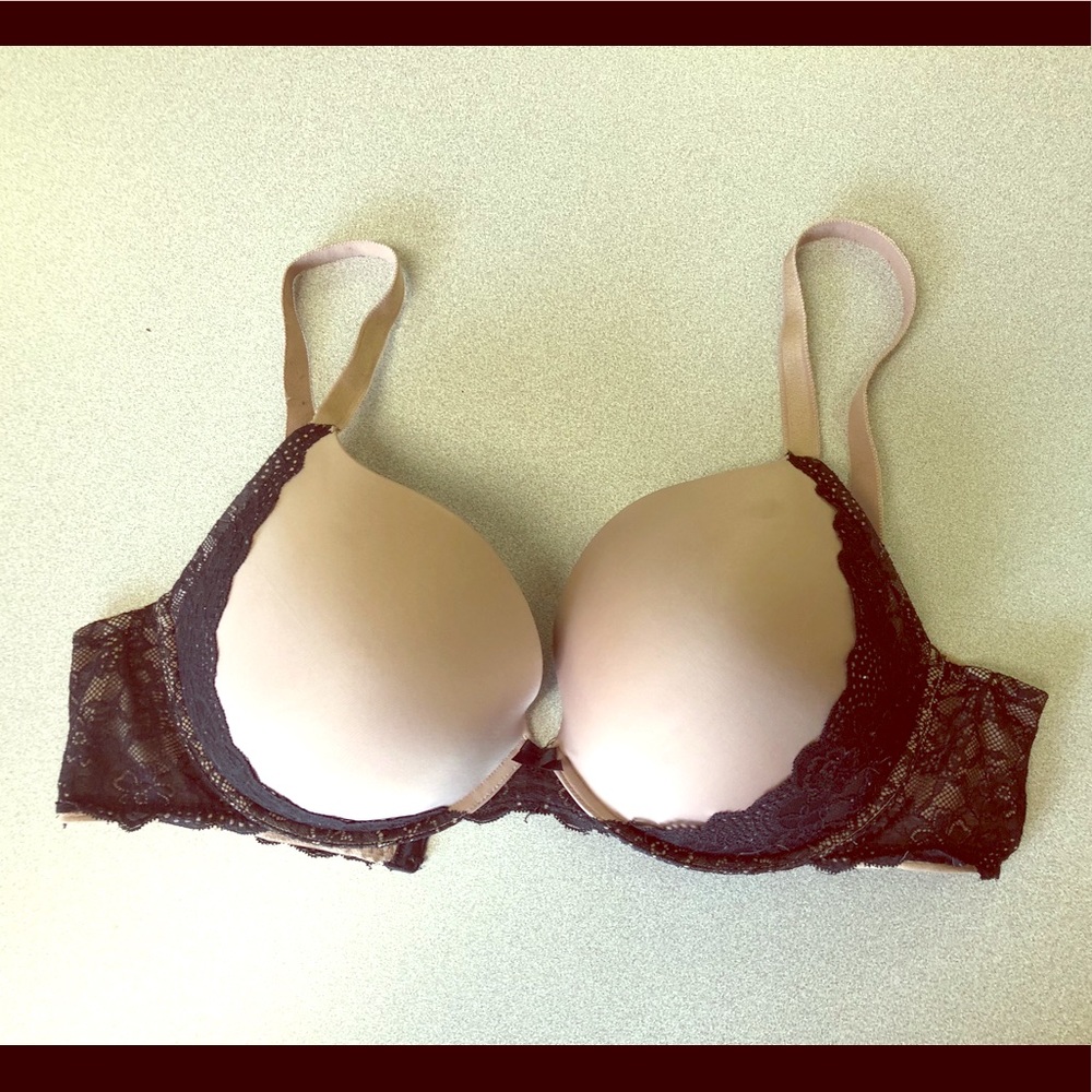 Tan/Black Lace Torrid Push up Plunge, 42DD